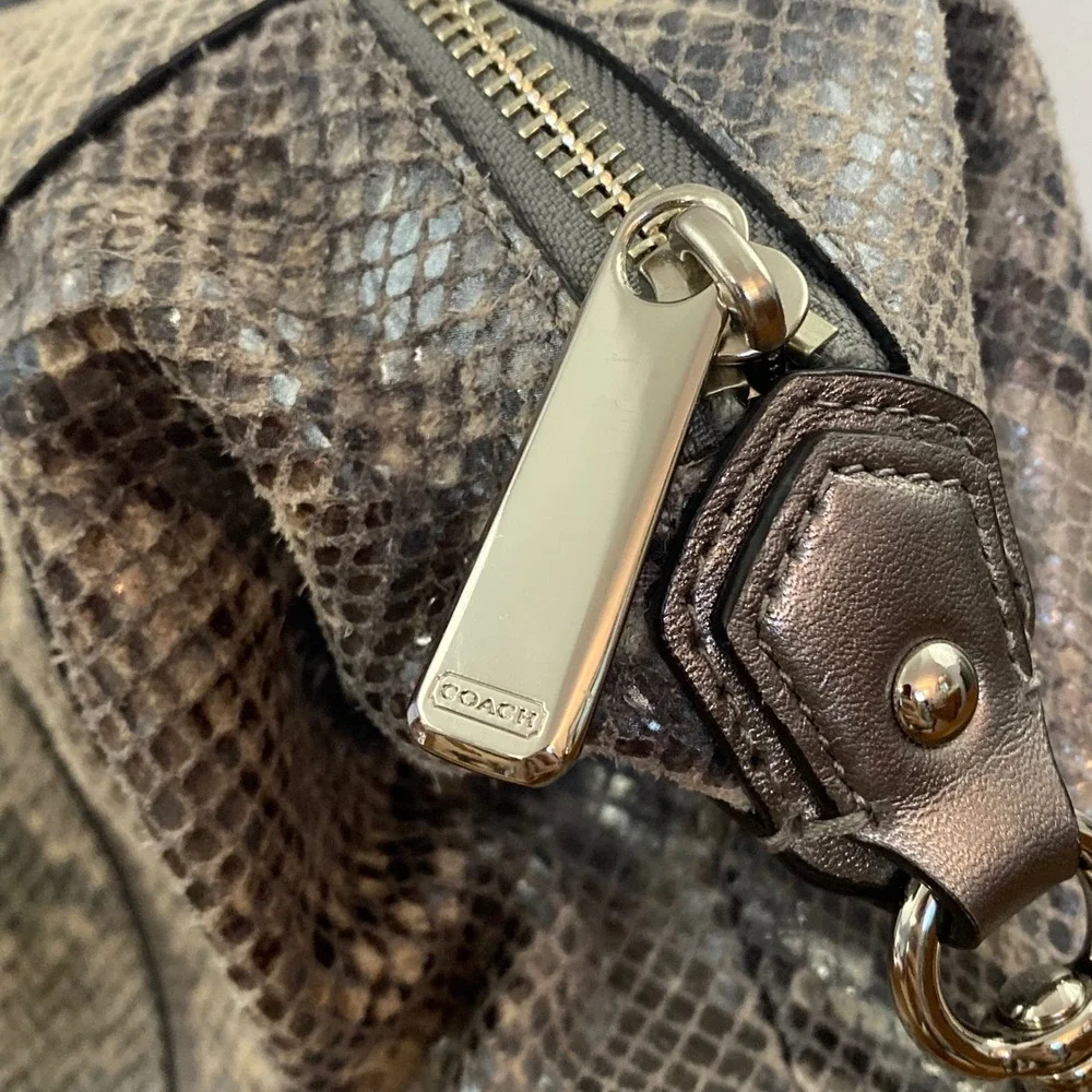 Coach Campbell Exotic Embossed Snakeskin Leather Large Satchel Shoulder F26041